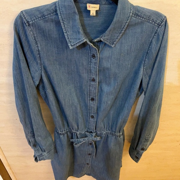 Cremieux Womens Ann Denim Dress Blue Waist Tie - Picture 3 of 8